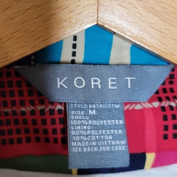 Vintage Koret | Geometric Multicolor Zip Front Windbreaker Jacket - Picture 6 of 6